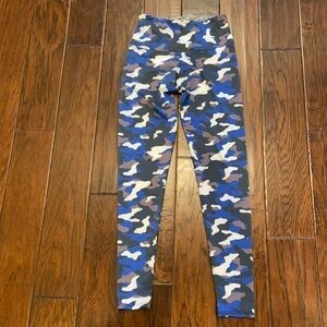 Onzie Midnight Blue Camo Yoga Leggings Pants Size Small / Medium